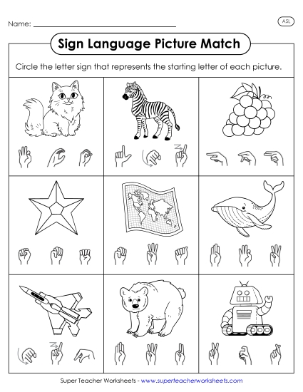 New Picture-Sign Matching Worksheet 1 Worksheet