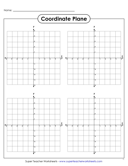 aBlank Coordinate Planes (4 per page, -5 to 5)