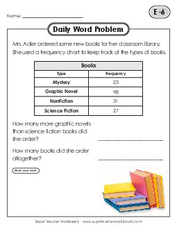 Daily Word Problems  E-6 through E-10 Free Worksheet