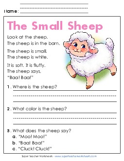 New The Small Sheep Worksheet