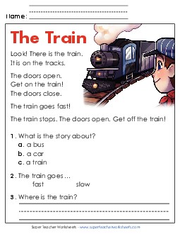 New The Train Worksheet