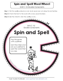 Spin and Spell (C-10) Spelling C Worksheet