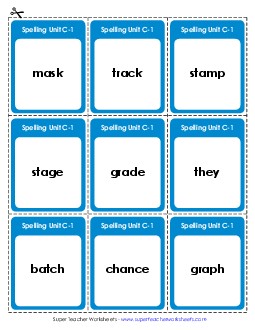 Flashcards (C-1) Free Spelling C Worksheet