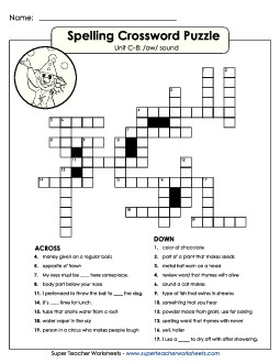 Crossword Puzzle (C-8) Spelling C Worksheet