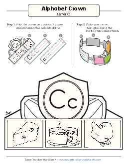 Alphabet Crown: Letter C Worksheet