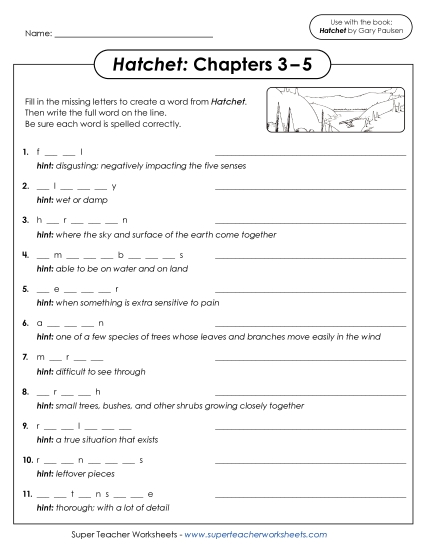New Vocabulary Activity (Chapters 3–5) Worksheet New Vocabulary Activity (Chapters 3–5) Worksheet
