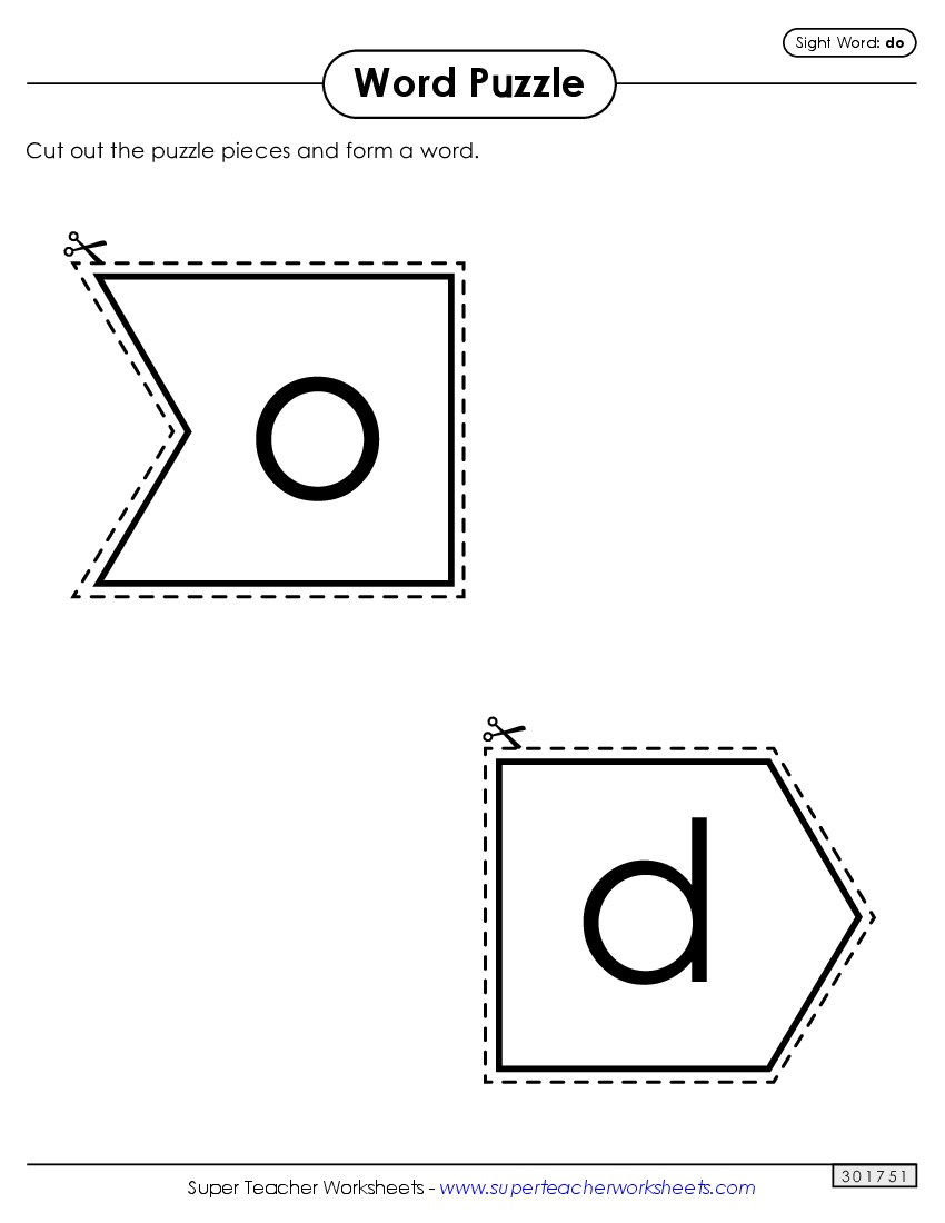 Word Puzzle: Do Sight Words Individual Worksheet