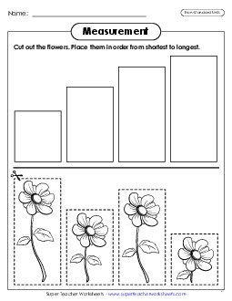 Flowers: Shortest to Tallest Measurement Worksheet