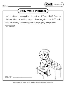 Daily Word Problems C-41 through C-45 Worksheet