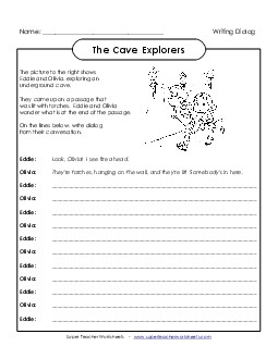 Dialog: Cave Explorers Writing Dialog Worksheet