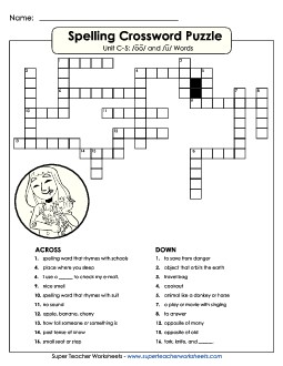 Crossword Puzzle (C-5) Spelling C Worksheet