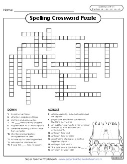 Crossword (F-21) Spelling F Worksheet