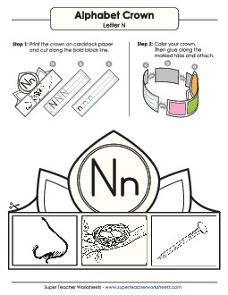 Letter N Hat Alphabet Worksheet