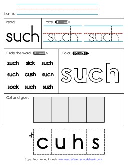 Worksheet 2: Such Sight Words Individual Worksheet