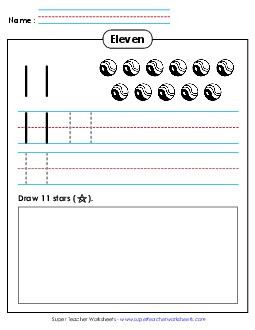 Trace, Print, Draw: Eleven Free Counting Worksheet