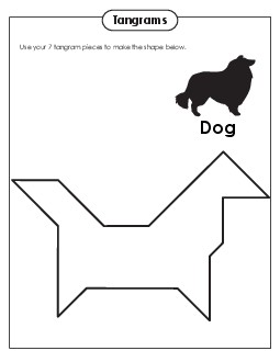 Tangram Puzzles  #1-5 Free Tangrams Worksheet