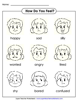 Basic Feelings Chart Free Emotions Feelings Worksheet