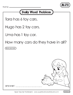 Daily Word Problems  A-71 through A-75 Worksheet