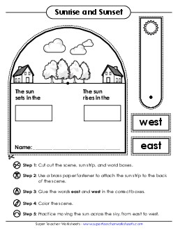 Sunrise and Sunset (Basic) Science Worksheet