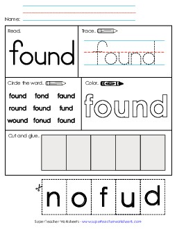 Worksheet 2: Found Sight Words Individual Worksheet