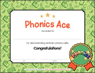 Phonics Award Awards Worksheet