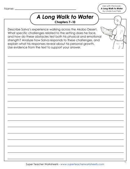 New Chapters 7–10 Writing Prompt:<br>Salva's Experience in the Desert Worksheet New Chapters 7–10 Writing Prompt:<br>Salva's Experience in the Desert Worksheet