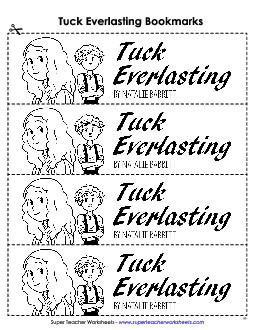 Tuck Everlasting Bookmarks Book Tuck Everlasting Worksheet