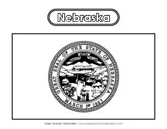 Nebraska Flag Coloring Page States Individual Worksheet