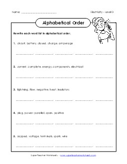 ABC Order Groups Spelling D Worksheet