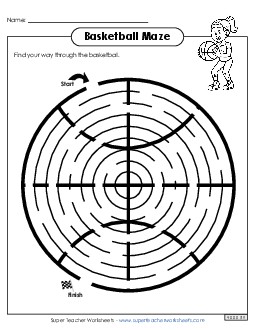 Basketball Maze Brainteasers Worksheet