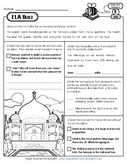 ELA Buzz: Week 6 Worksheets 26 through 30 Daily Ela Review Worksheet