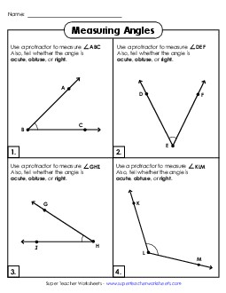 Measure the Angles Worksheet