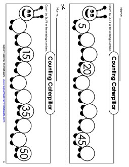 Caterpillar - Count By 5s Counting Worksheet