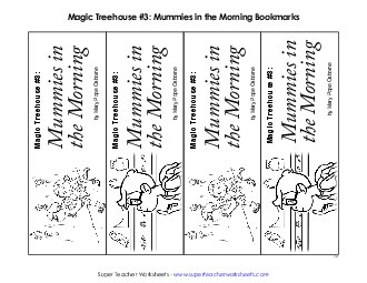 MTH: Mummies in the Morning Bookmarks Book Mummies In The Morning Worksheet