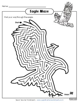 Eagle Maze Printable 2nd Grade Social Studies Worksheet