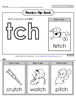 Phonics Flip Book (-tch) Phonics Trigraphs Worksheet