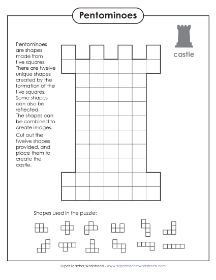 New Castle Pentomino Puzzle Worksheet New Castle Pentomino Puzzle Worksheet