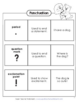 New End Punctuation Anchor Chart Worksheet