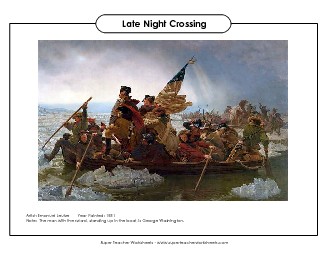 Artwork Analysis: Crossing the Delaware River Revolutionary War Worksheet