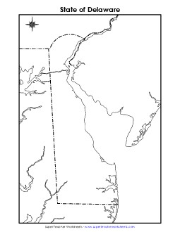 Delaware: Blank Map State Maps Worksheet