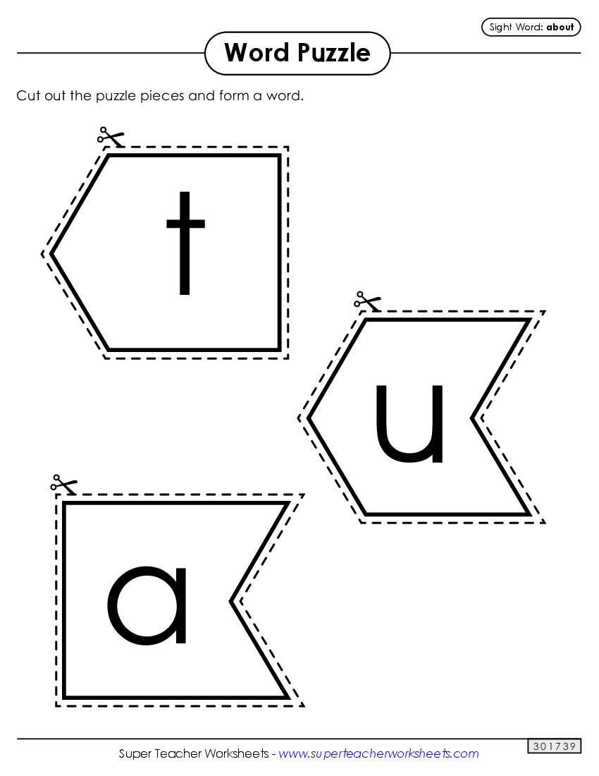 Word Puzzle: About Sight Words Individual Worksheet