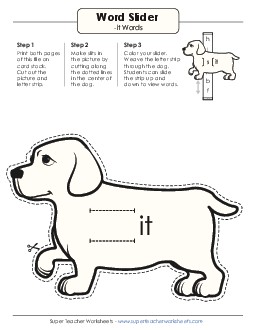 Word Slider (-it Words) Word Families Worksheet