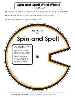 Spin-and-Spell (A-27) Spelling A Worksheet