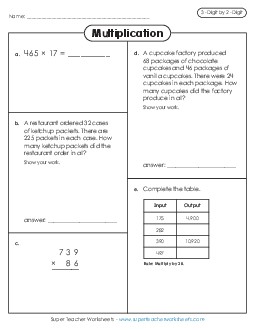 Variety Worksheet Multiplication Worksheet