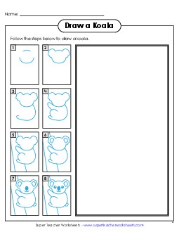 Draw a Koala Bear Learning To Draw Worksheet