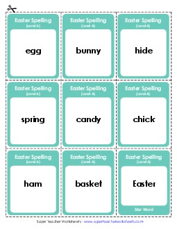 Flashcards (A-Easter)  Spelling A Worksheet