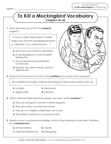 New Vocabulary Questions for Chapters 18–20 Worksheet New Vocabulary Questions for Chapters 18–20 Worksheet