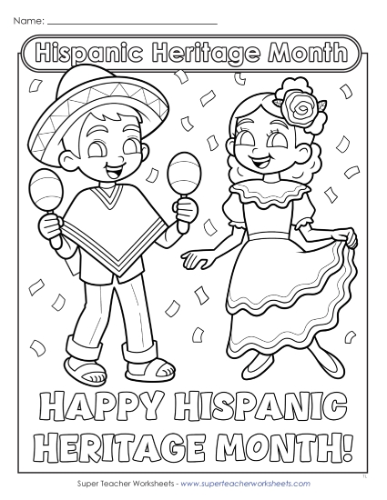 New Happy Hispanic Heritage Month Coloring Page Worksheet New Happy Hispanic Heritage Month Coloring Page Worksheet