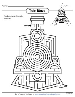 Train Maze Brainteasers Worksheet