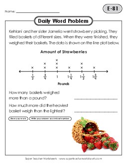 Daily Word Problems  E-81 through E-85 Worksheet